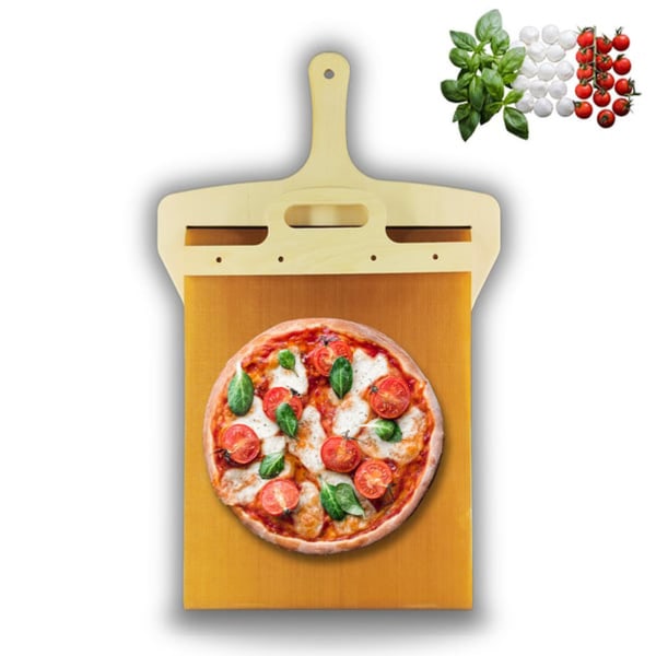Glidande pizzaskal - pizzaskal spade med håndtag, opvaskemaskine sikker pizzaskal