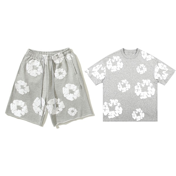 Denim Tears Kesäsetti miehille lyhythihainen harmaa SS Grey S