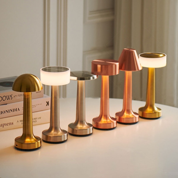 Retro barbordlampe skrivebords nattlys lading utendørs musikk restaurant bordlampe atmosfærelys C Silver