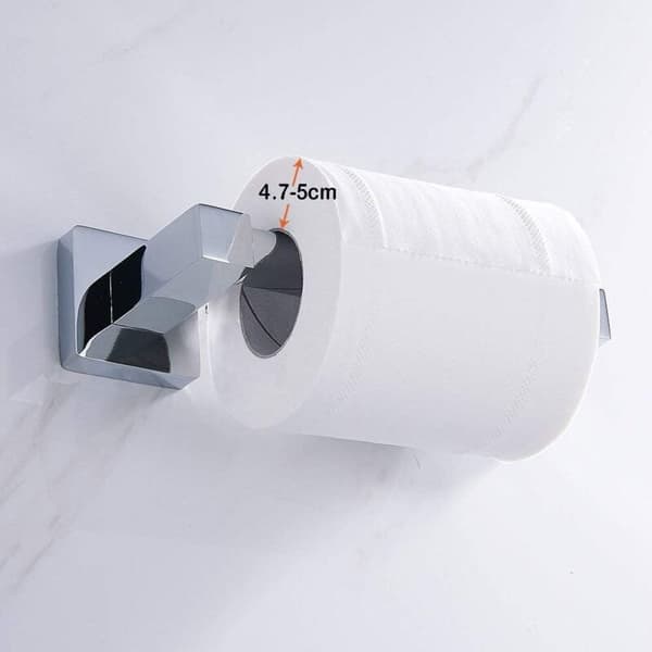Toiletpapirholder i rustfrit stål, firkantet, til badeværelse
