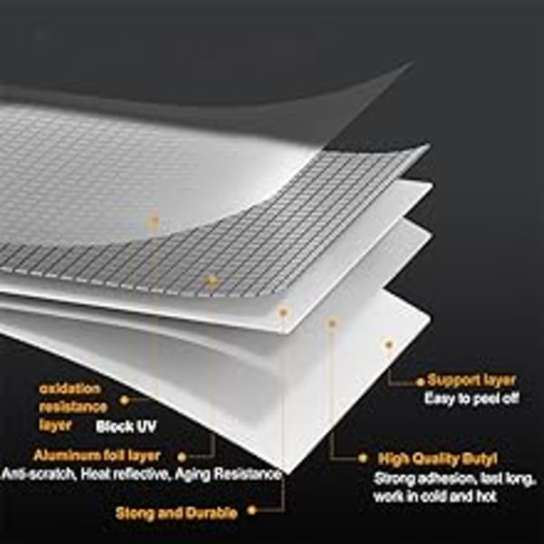 Stark självhäftande aluminiumfolietejp med butylgummi blinkande tejp för reparation av takväggsrörläckage 5cm*5m