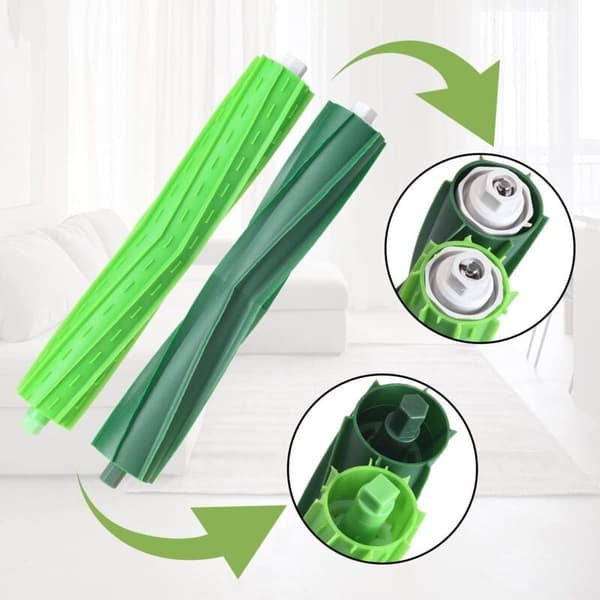 4 Udskiftningshovedbørster til iRobot Roomba i7, i7 Plus, i3, i4, i6, i8, j7, E5, E6, E7 - Kompatibel med Roomba - Inkluderer 4 gummibørster