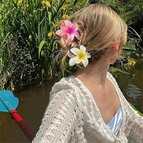 6 stk. hawaiiske søte blomster hårspenner blomma