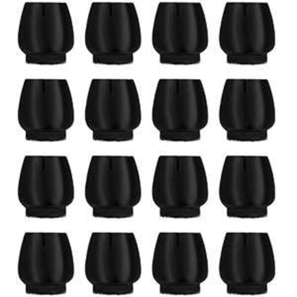 16-pack - Möbelben / Silikon Stolsben - Golvskydd Svart