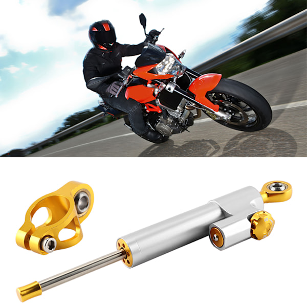 Universal Motorcykel Styr Aluminiumlegering Styr Dempningsstabilisator Sikkerhedskontrol (Sølv)