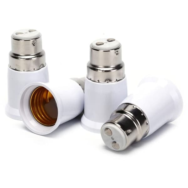 4 stk. B22 til E27 pæresokkeladapter, kompatibel med Philips og andre mærker