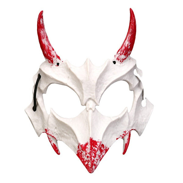 2st Halloween tvådimensionell halv ansiktsblödande mask tiger Yasha Tengu varg nue mask dansföreställningsmask Yaksha white bleeding