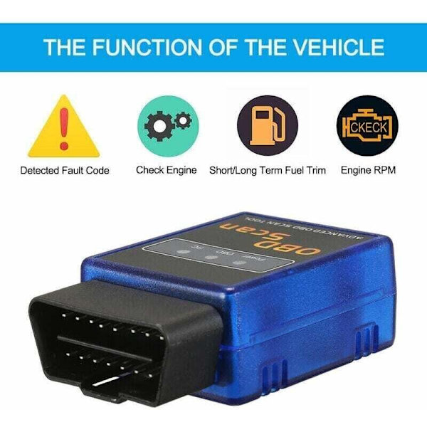 Vgate ELM327 Bluetooth/Bluetooth OBD2 Bluetooth Kjørecomputer Bil Tester V2.1