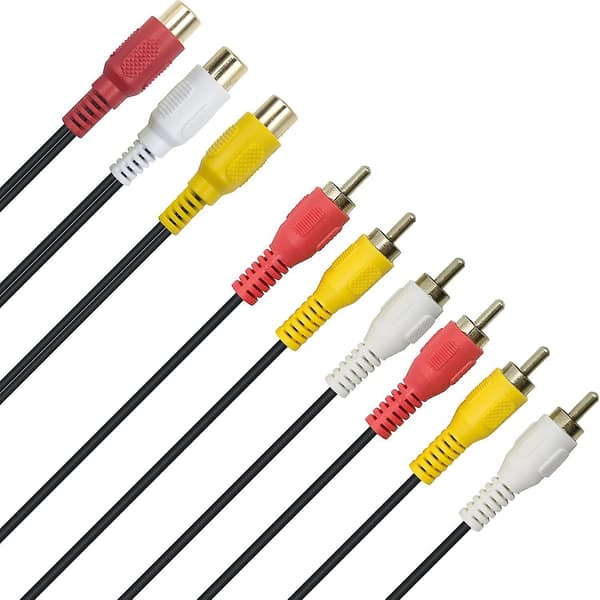 RCA-splitterkabel, 3 RCA-hunn til 6 RCA-hann AV-lyd-videoadapterkabel (hy)