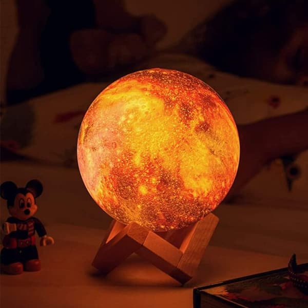 3D LED natlampe med 16 farver USB touch-kontrol til børneværelset