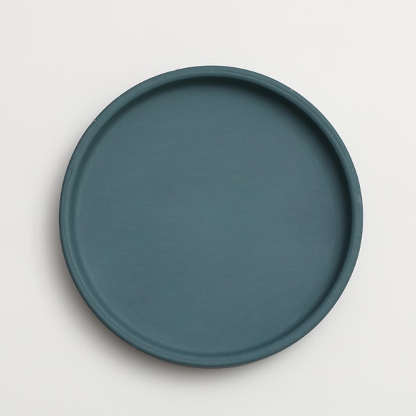 Keraaminen pyöreä kukkaruukun vesialusta koriste Morandi-pigmentin poltettu pohja paksuuntunut tyyny vedenvarastointialusta Dark green 20*2cm (inner diameter 18.5cm)