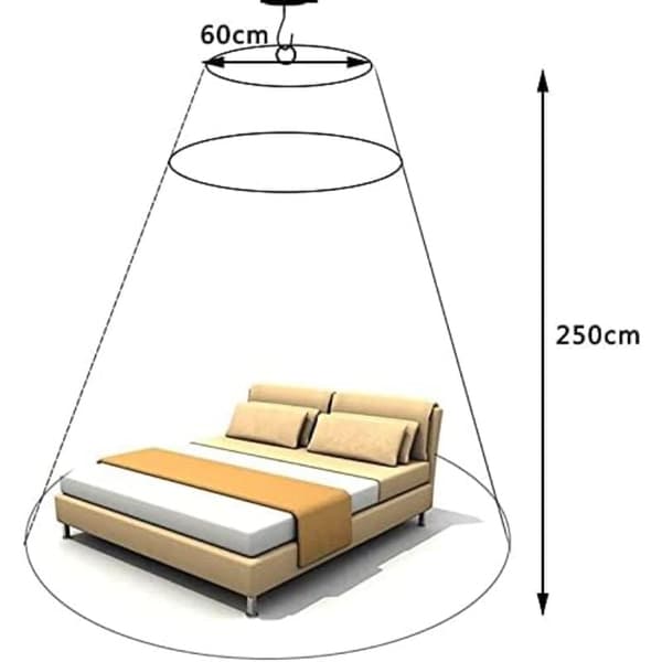 Sengehimmel til enkeltseng til kingsize-seng, til hjem og rejse (hvid)