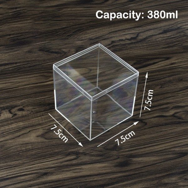 Fyrkantig transparent plastbehållare Betta avelslåda Mini kan A6