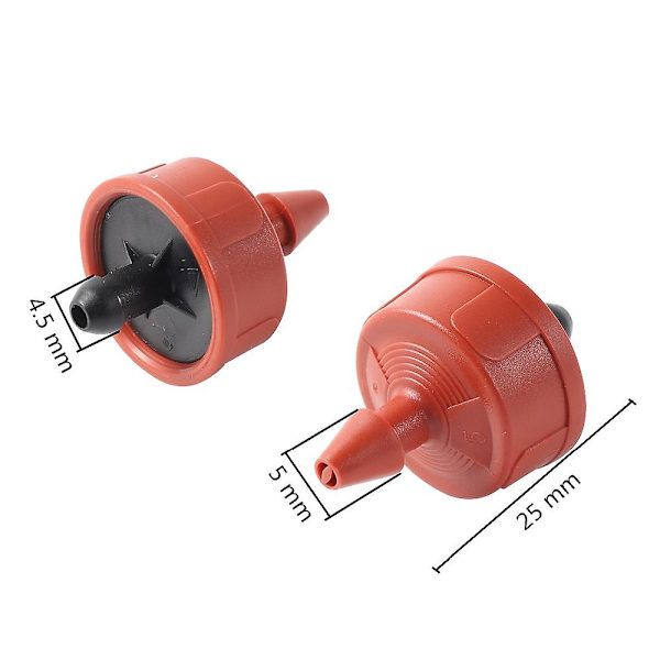 10 uppsättningar droppbevattningssystem för krukväxter i växthus med 1-vägs armbågspil 2/4/8 l/h Droppare dropavgivande kit