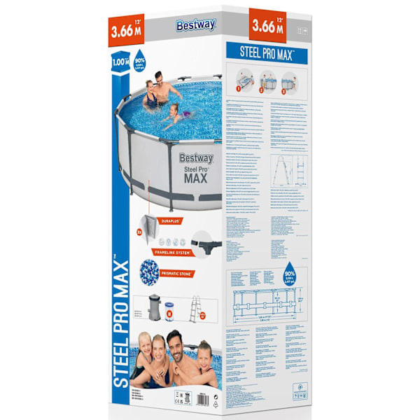 Bestway Steel Pro Max Pool 366x100cm Grey 7fb3 | Grey | 38000 | Fyndiq