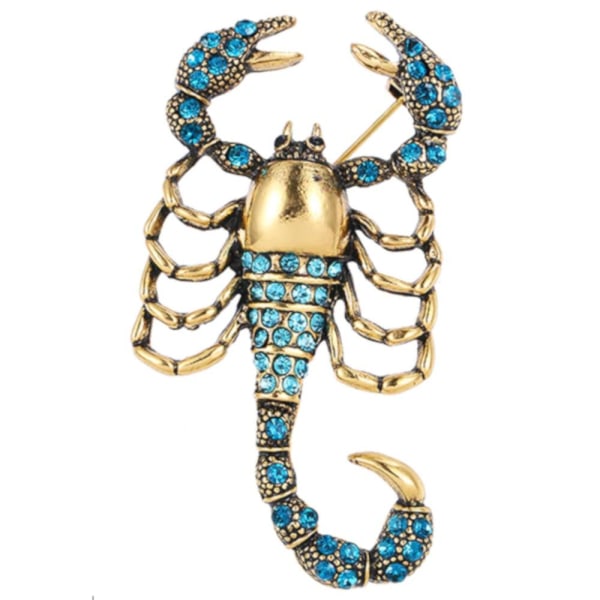 Broche - Turkis Skorpion [v2] - Guld Turquoise