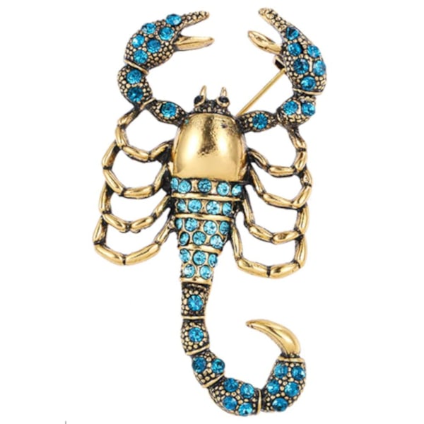 Broche - Turkis skorpion [v2] - Guld Turquoise
