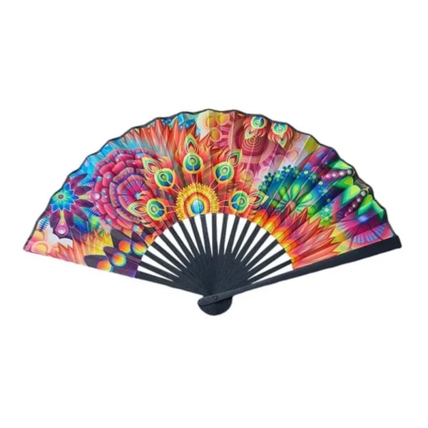 Vifte - Medium 23 cm - M02 - Hypnotisk mønster Multicolor