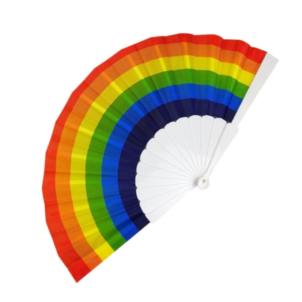 Solfjäder - Regnbåge med plastbas multifärg