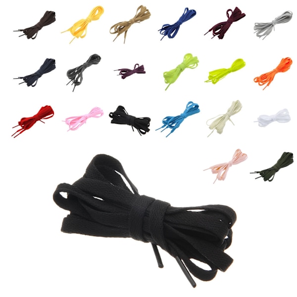 Snørebånd - Flade [180 cm] - Flere farvevalg Black one size