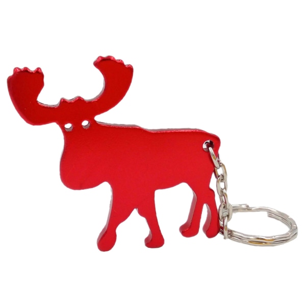 Nyckelring - Flasköppnare - Älg - Röd Röd