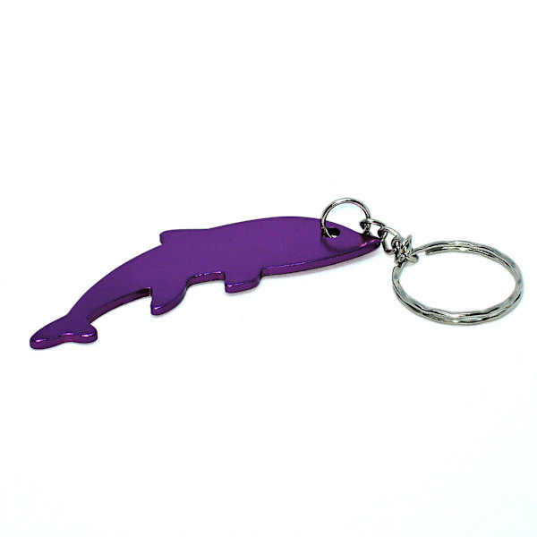 Nøglering - Flaskeåbner - Delfin - Lilla Purple Lila