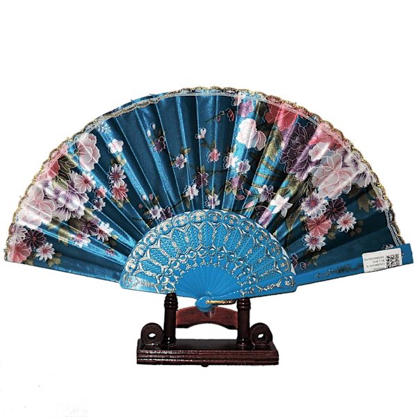 Solvifte - Blomster i chiffon med plastbase - Turkis Turquoise