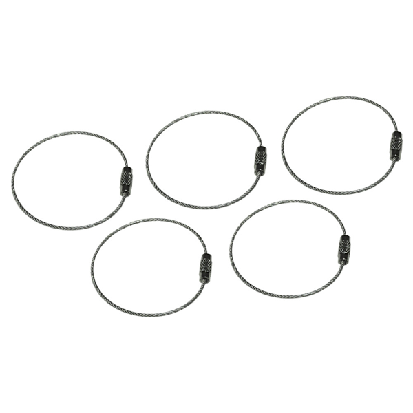 Nøglering ståltråd - Sølv - 50mm - 1.5mm - Familiepakke - 5stk Silver one size