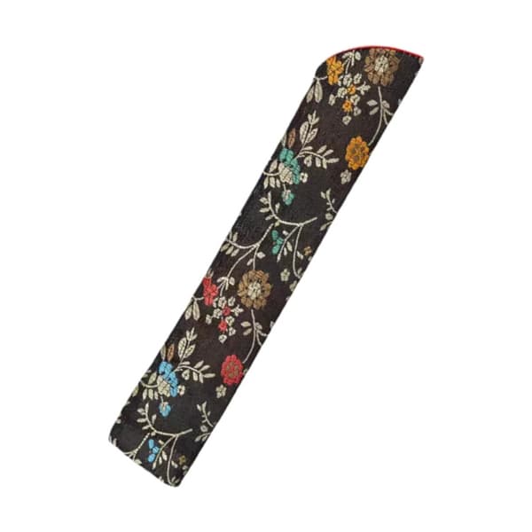 Vifte med etui - Sommerfugle med blomster [M10] - Sort Black