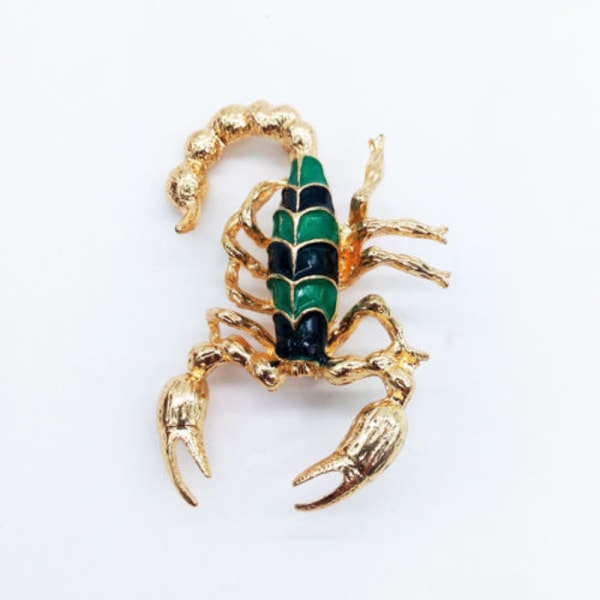 Brosch - Grön skorpion [Guld] Grön