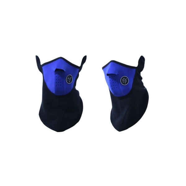 Dubbelpack - Blå cykelmask - Skidmask - Ansiktsmask - MC-mask Blå one size