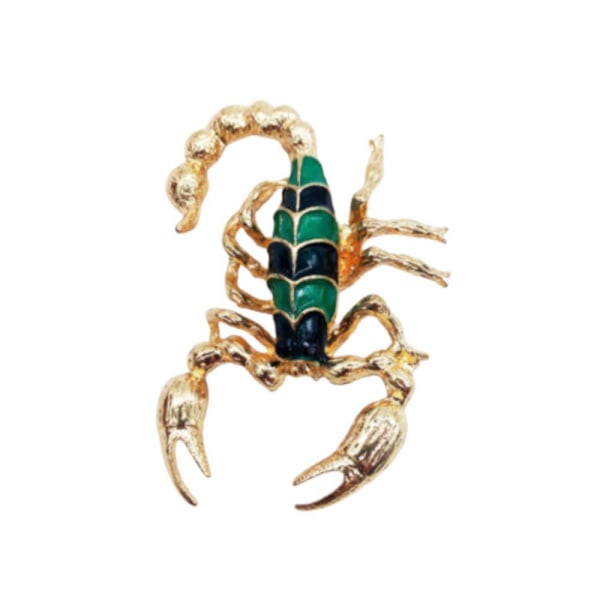 Brosje - Grønn Skorpion [Gull] Green