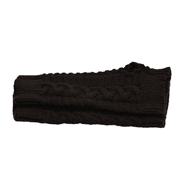 Neulotuet sormittomat ja lyhyet käsivarsinlämmittimet - Tummanruskea [20cm] - Rannelämmittimet Dark brown