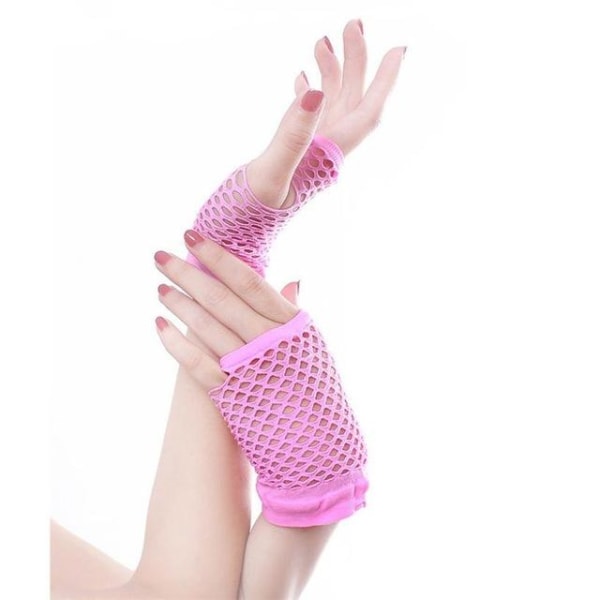 Fiskenet handsker [Short] - Pink Pink one size