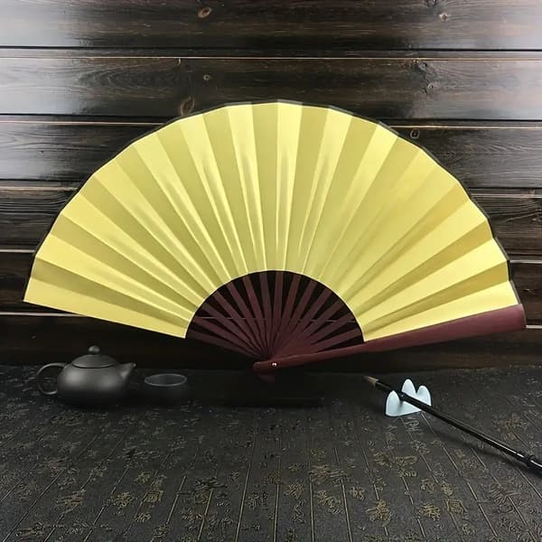 Fjedervifte - Ensfarvet - Stor 27cm - Gul Yellow