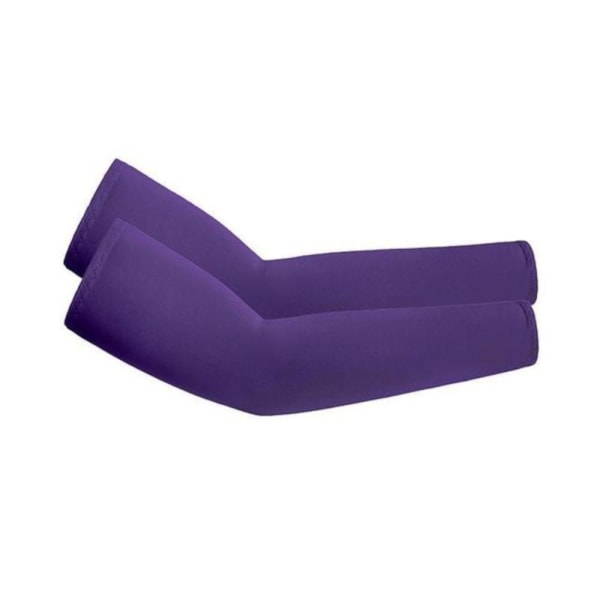 Ensfarvet ærme - Underarmsvarmer - Mørk lilla [38cm] Purple one size
