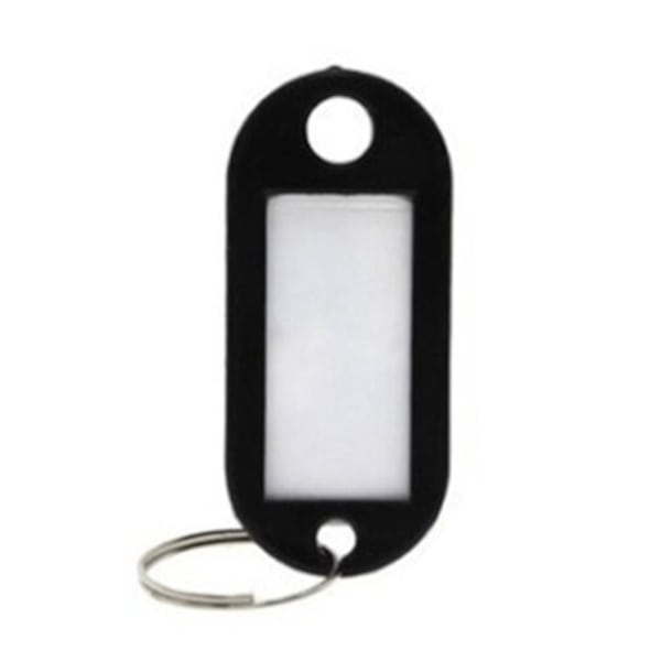 Nøkkelring med navnelapp [Oval] - Svart - 10-pakning Black