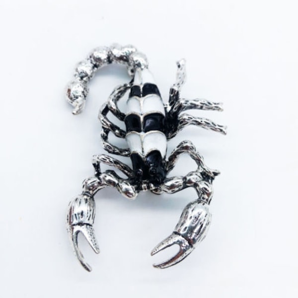 Brosch - Svart skorpion [Silver] Svart