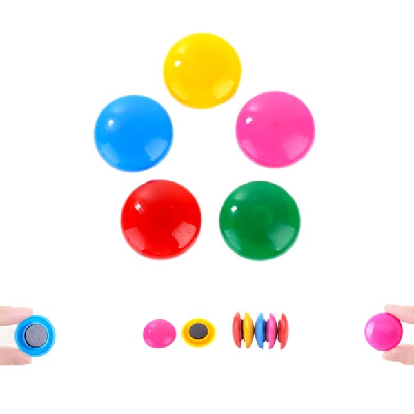 Kjøleskapmagnet - Knapper - Flerfarget - 10 stk Multicolor