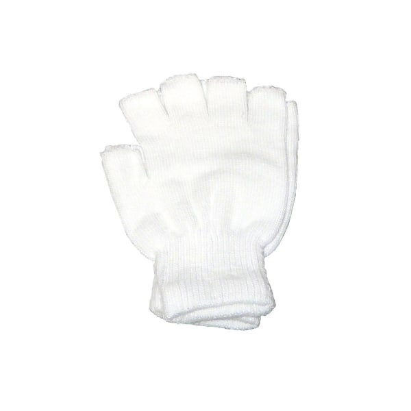 Neliönmuotoiset hanskat, lyhyet & sormettomat - Valkoiset White one size