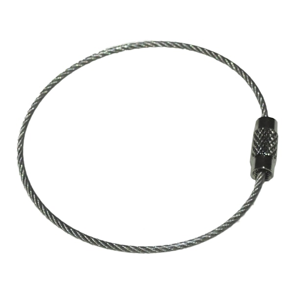 Teräslangasta valmistettu avaimenperä - halkaisija 50 mm - paksuus 1,5 mm - useita värivaihtoehtoja Silver Silver