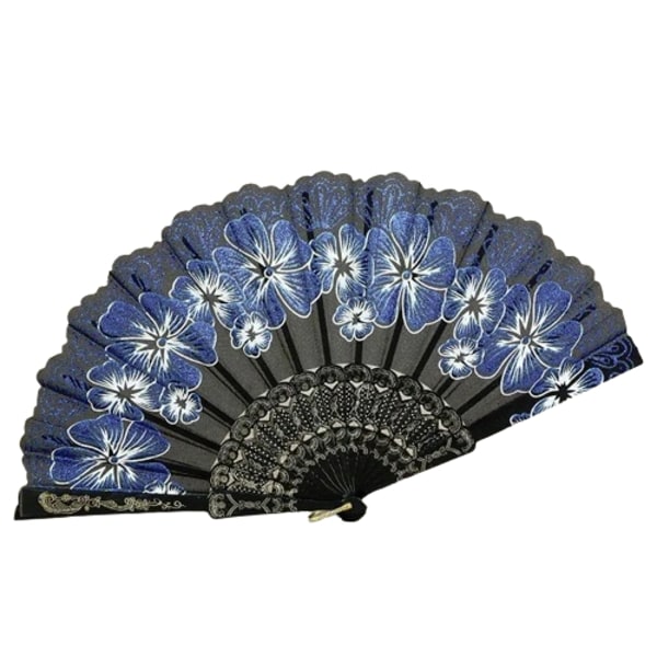 Solvifte - Blomster i chiffon med plastbase [v2] - Blå Dark blue