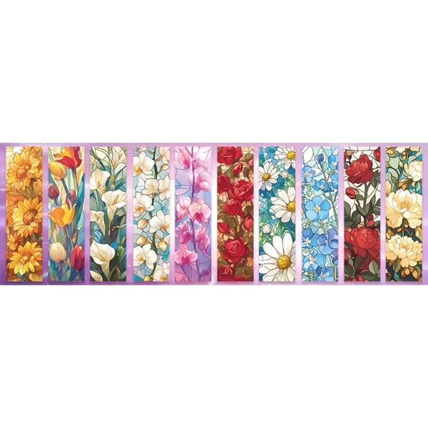 Bokmärken | Blommor | Färgat glas | 10-pack | Mix 2 Red Mix 2