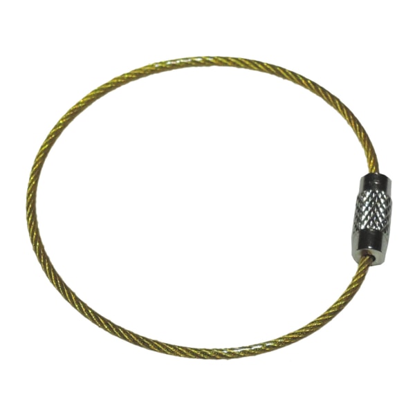 Nyckelring i ståltråd - Gul - 50mm diameter - 1,5mm tjocklek Yellow Gul
