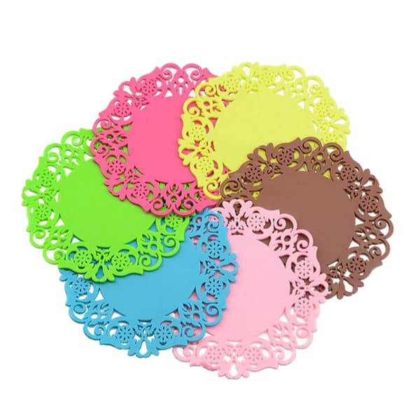 Dryckesunderlägg i silikon - 6-pack Grön - Coaster - Utgående modell Grön