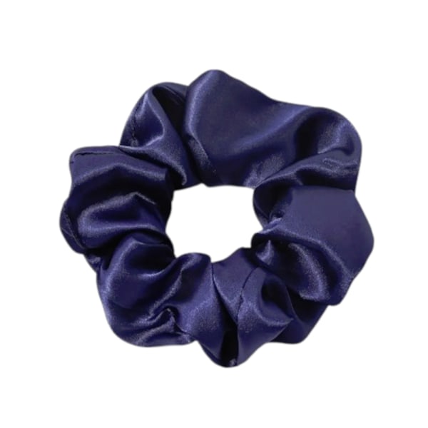 Hårsnodd - Scrunchie - Satin - 12cm - Marinblå Marinblå