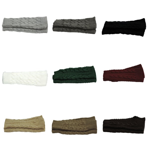 Armvarmere strikket, fingerløs og kort - Hvid [20cm] - Håndledsstøtte White