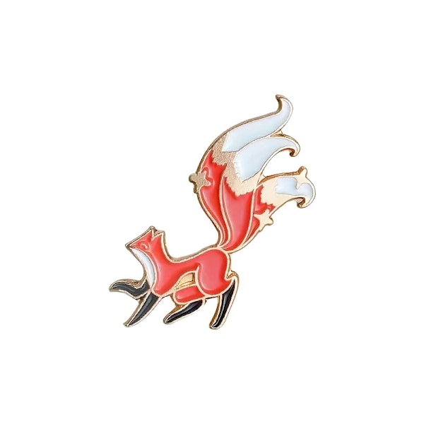 Brosje - Pin - Firefox - Kitsune - Rev med mange haler Multicolor