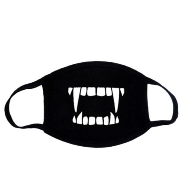 Ansiktsmaske - Svart - Vampyr - Maskert Black one size