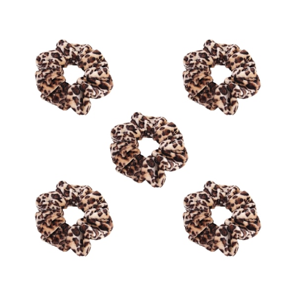 Hårsnodd - Scrunchie - Leopard - 5-pack multifärg